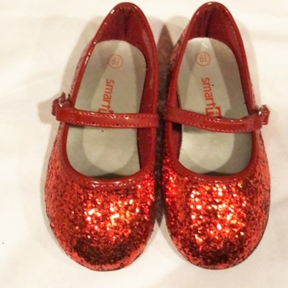 Smartfit Red Glitter Dress Shoes for Kids